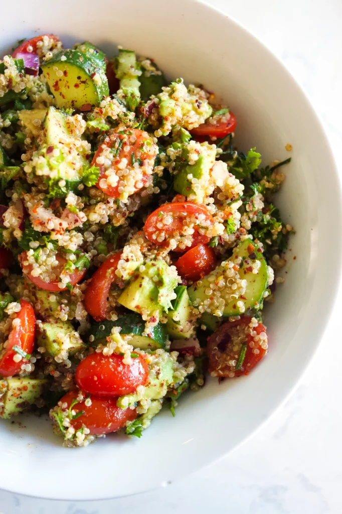 quinoa salad, quinoa salad with avocado, how to make quinoa salad, quinoa salad recipes, mediterranean quinoa salad, refreshing quinoa salad, avocado quinoa salad, quinoa avocado salad,