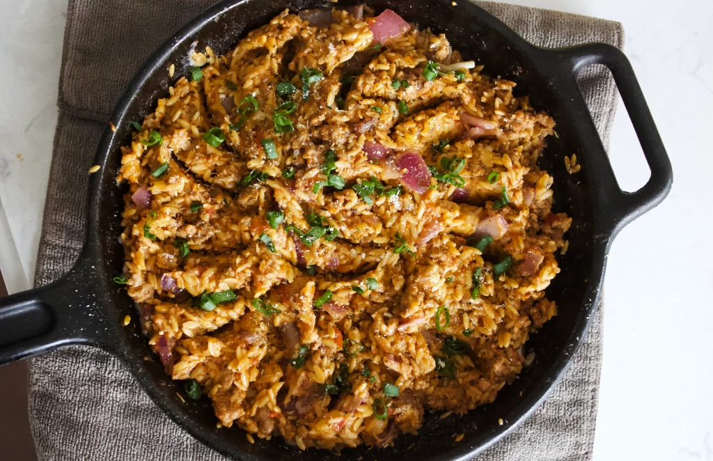 sausage and orzo, italian sausage and orzo, casserole with orzo, orzo casserole, orzo and sausage, orzo and italian sausage, best casserole